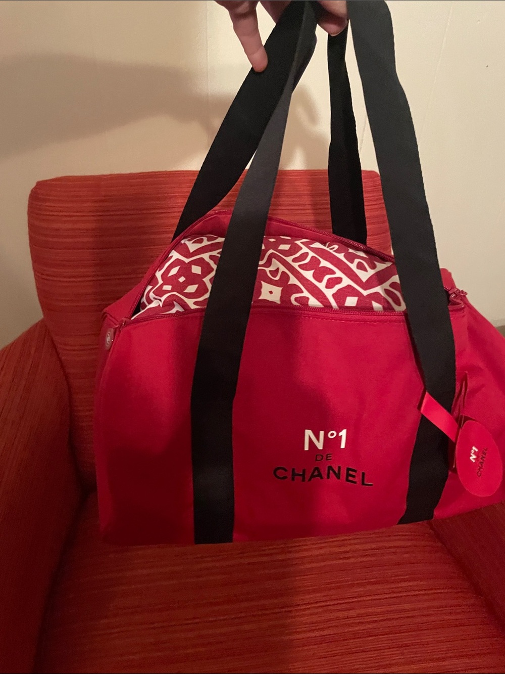 GWP N°1 Red Canvas Duffel with Black Straps